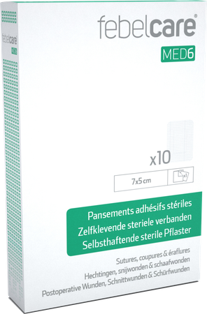 Febelcare Med6 Zelfkl. Steriele Verband.7x5cm 10st 5