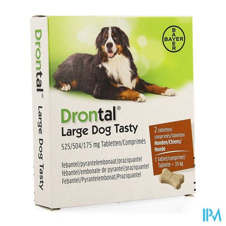 Drontal Large Dog Tasty 525/504/175mg Comp 1x2