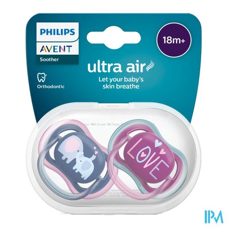 Philips Avent Fopspeen +18m Ultra Air Olifant&love 1