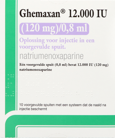 Ghemaxan 12.000ie 120mg/0,8ml Voorg.sp. 10+nldbesc 1