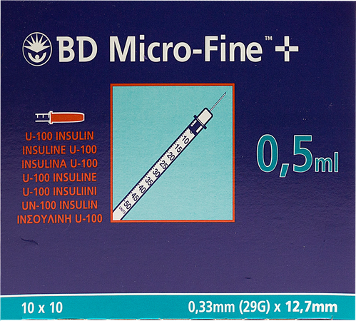 Bd Microfine+ Ser.ins. 0,5ml 29g 12,7mm 100 324824 1