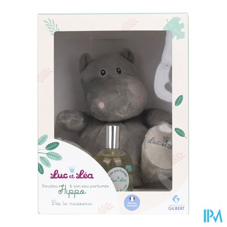 Luc&lea Coffret Doudou Hippo + Eau Senteur