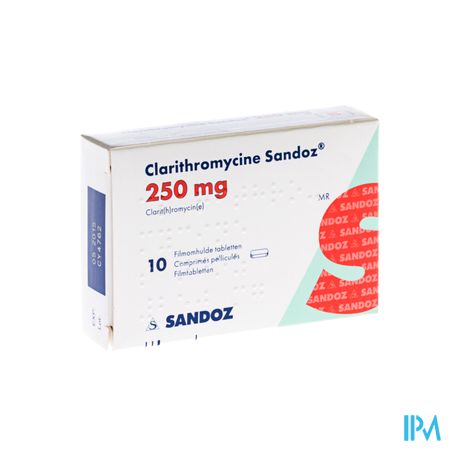 Clarithromycine Sandoz 250mg Comp Pell 10 2