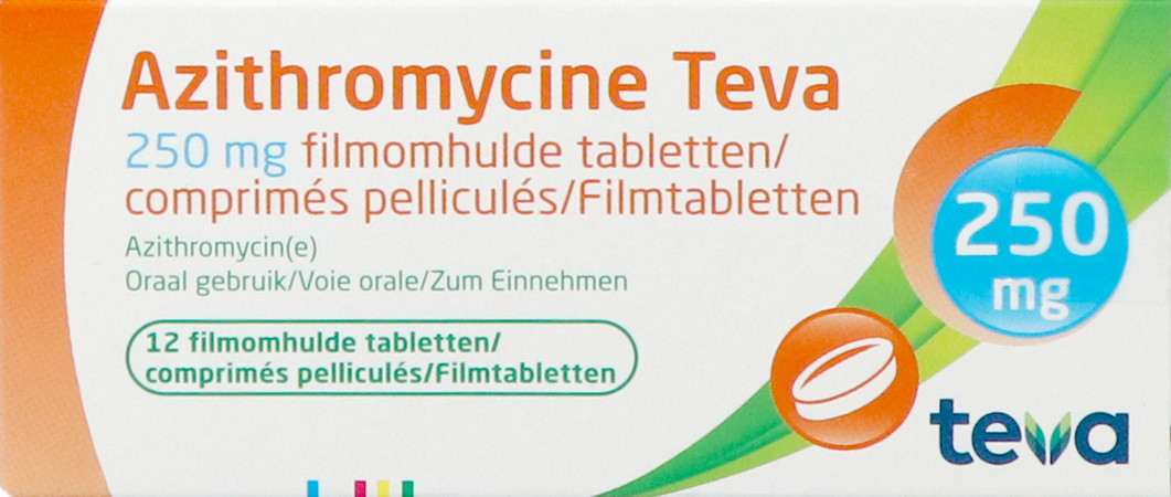 Azithromycine 250mg Teva Comp Pell 12x250 mg 2