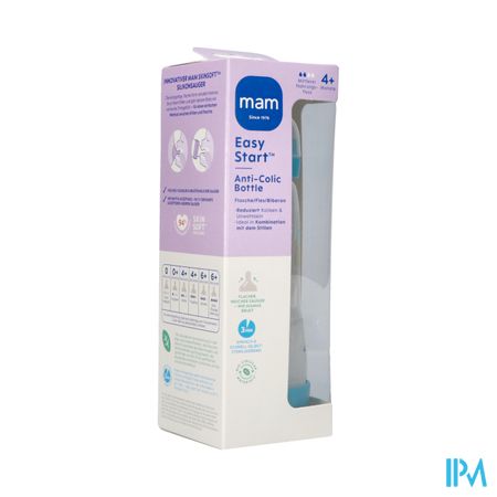 Mam Easy Start A/colic Bib. Pure Matt Bleu 320ml