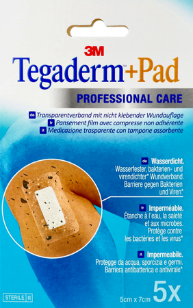 Tegaderm + Pad 3m Transp Steril 5cmx 7cm 5 3582p 2