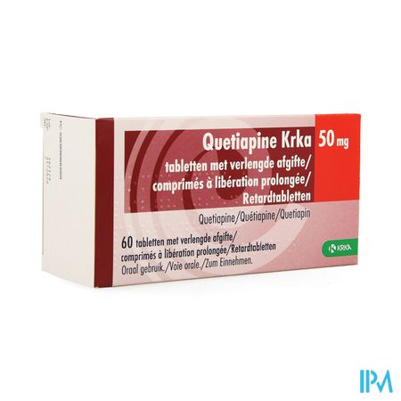 Quetiapine Krka 50mg Verlengde Afgifte Tabl 60