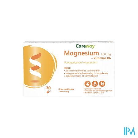 Careway Magnesium 450mg + Vitamine B6 Caps 30