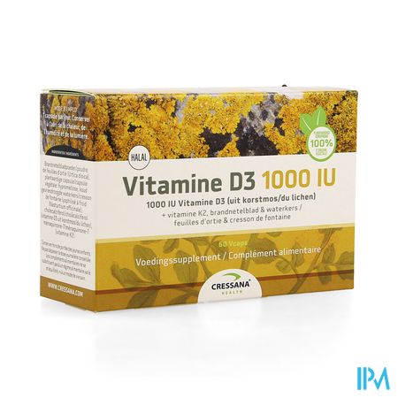 Vitamine D3 1000iu + K2 Plantaardig Caps 60