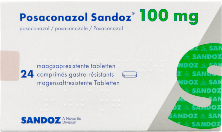 Posaconazol Sandoz 100mg Maagsapresist. Comp 2x12 1
