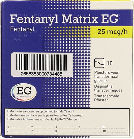 Fentanyl Matrix EG 25,0Ug Pleist Transderm 10 1