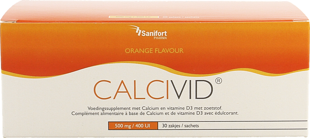 Calcivid 500mg/400ie Orange Sach 30 3