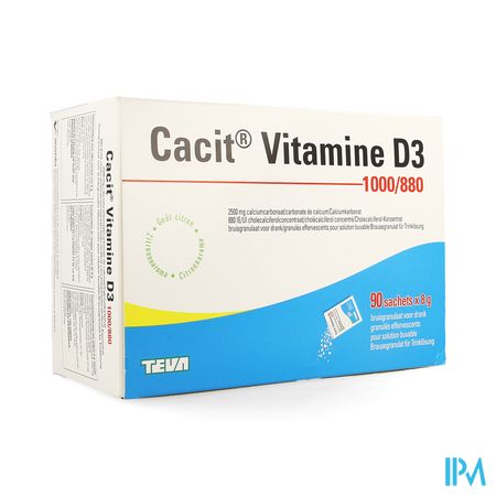 Cacit Vit. D3 1000mg/880ie Bruisgranul. Zakje 90