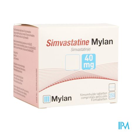 Simvastatine Mylan 40mg Filmomh Tabl 250 Fl Pp