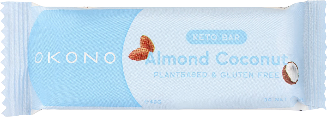 Okono Amandel Kokosnoot Keto Bar 40g 1