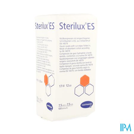 Sterilux Es 7,5x7,5cm 12l.nst 100 P/s