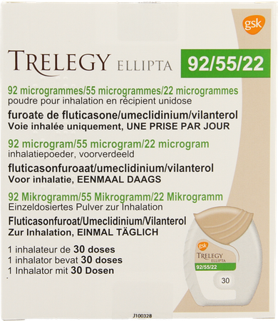 Trelegy Ellipta 92mcg/55mcg/22mcg Pdr Inhal 30dos. 1