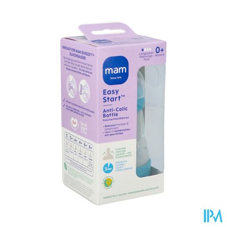 Mam Biberon Easy Start A/colique Matt Bleu 160ml