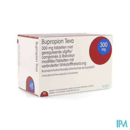 Bupropion Teva 300mg Geregul.afgifte Comp 90