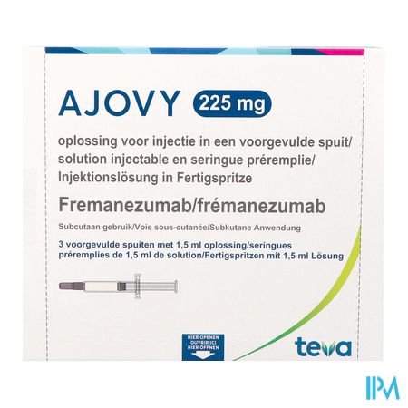 Ajovy 225mg Opl Inj Voorgevulde Spuit 3 1
