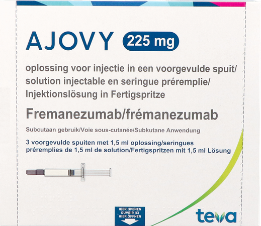 Ajovy 225mg Opl Inj Voorgevulde Spuit 3 1
