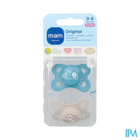 Mam Sucette Original Pure Silicone 0-6m Garcon 2