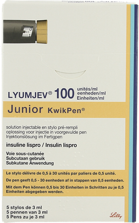Lyumjev 100ui/ml Juniorkwikpen Sol Inj Stylo 5x3ml 1