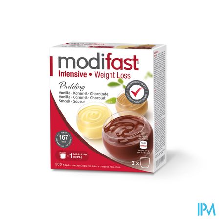 Modifast Intensive Pudding 3-pack Choco-karam-van.