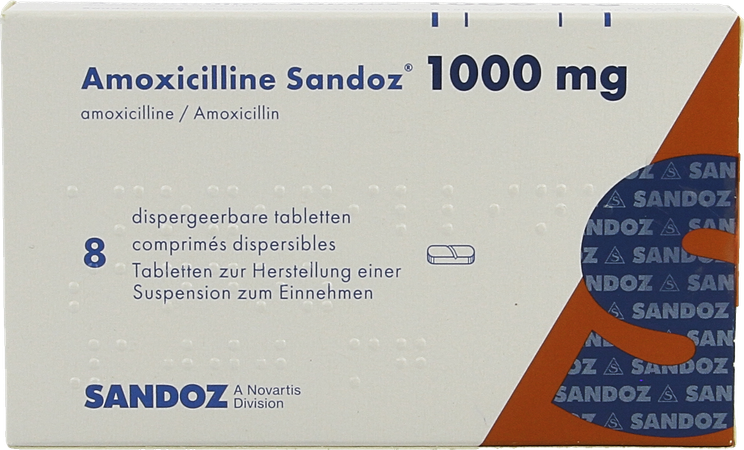 Amoxicilline Sandoz 1000mg Tabl Disp 8 3