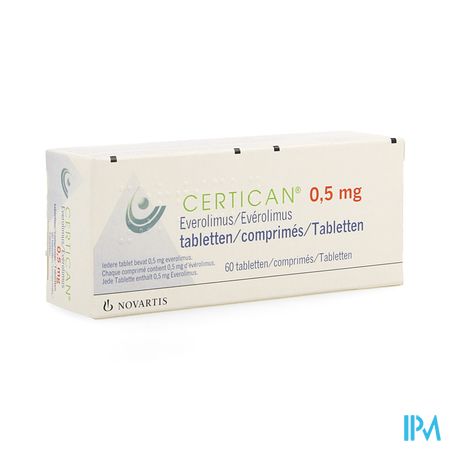 Certican 0,50mg Comp Enrob 60 X 0,50mg