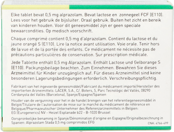 Alprazolam Eg Pi Pharma 0,5mg Tabl 60 Pip 3