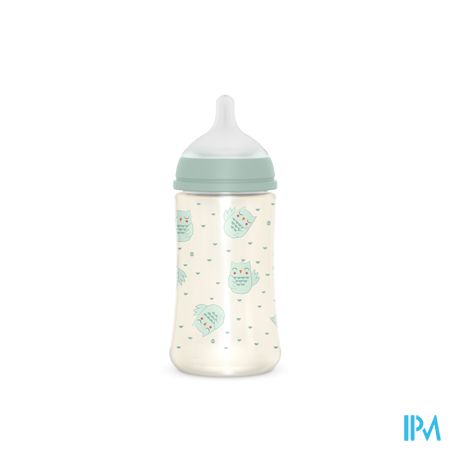 Suavinex Bonhomia Bottle Pa Sili. Owl Green 270ml 2