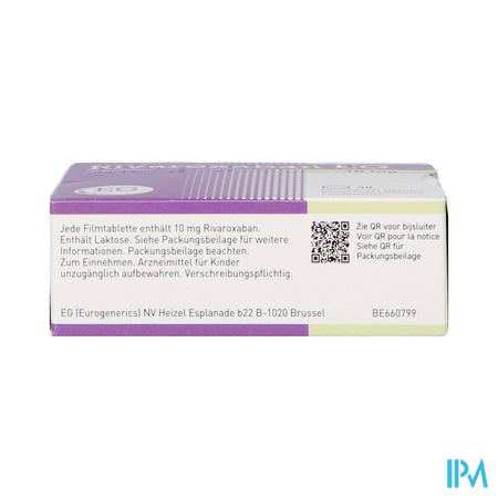 Rivaroxaban EG 10Mg Filmomh Tabl 30 1