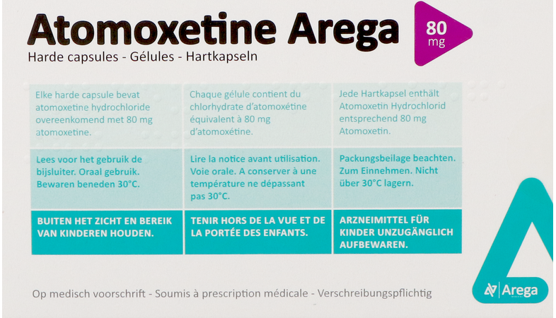 Atomoxetine Arega 80mg Harde Caps 28 Pip 3