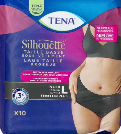 Tena Silhouette Plus Noir Lage Taille l 10 780223 2