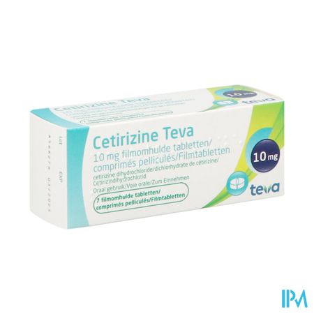 Cetirizine Teva 10mg Comp Pell 7