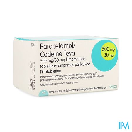 Paracetamol Codeine Teva 500mg/30mg Film.tabl 90