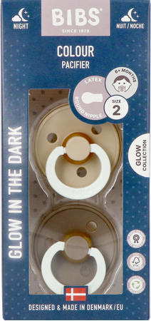 Bibs 2 Fopspeen Duo Glow In Dark Vanilla/oak 1