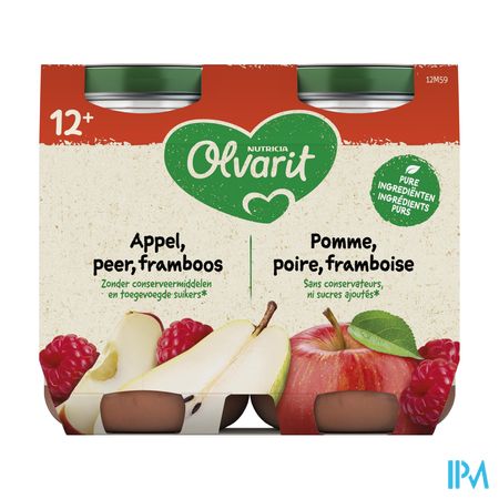 Olvarit Appel Peer Framboos 2x200g 12m55 2