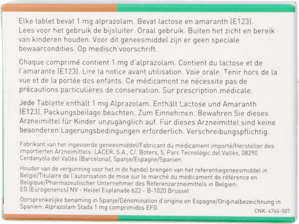 Alprazolam Eg Pi Pharma 1mg Tabl 60 Pip 3