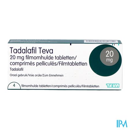 Tadalafil Teva Filmomh Tabl 4 X 20,0mg 3