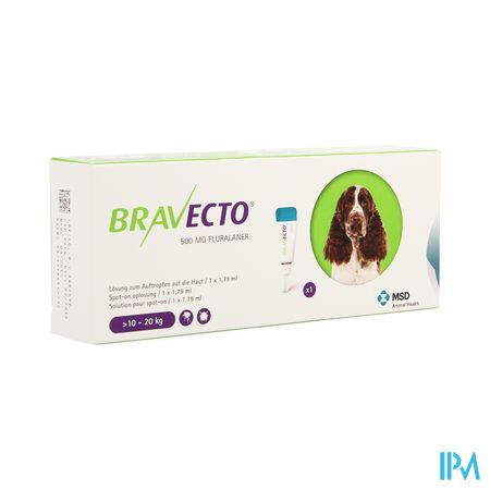 Bravecto 500mg Spot On Opl Hond >10-20kg Pipet 1