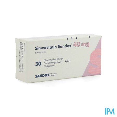 Simvastatin Sandoz 40mg Comp 30 Alu/pvc