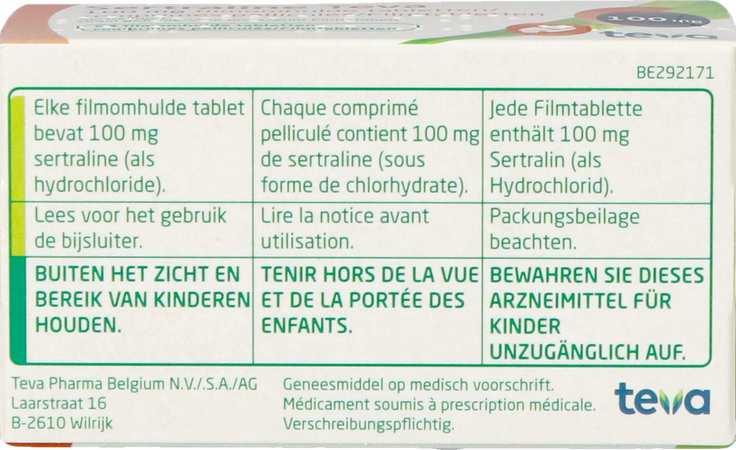 Sertraline Teva 100mg Comp 60 X 100mg 5