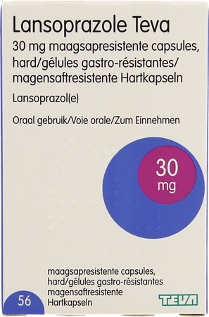 Lansoprazole Teva 30mg Maagsapresist Caps 56 3