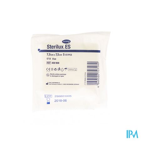 Sterilux Es 7,5x7,5cm 8l.st. 30x5 P/s