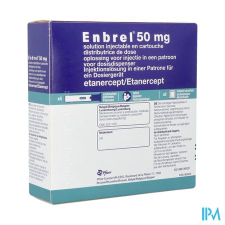 Enbrel 50mg Opl Inj In Patroon Vr Dosisdispens. 4