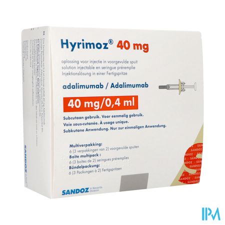 Hyrimoz 40mg Opl Inj 40mg/0,4ml Voorgev. Spuit 6