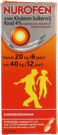 Nurofen Kind Suikervrij 4% Aardbei Orale Susp150ml 8