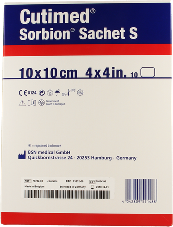 Cutimed Sorbion Zakje S 10x10cm 10 1